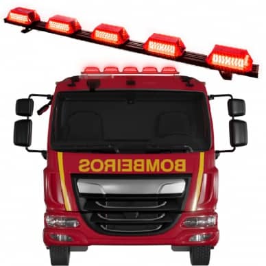 Giroflex 1.50mt 5 c�pulas 324 leds 12vcc 24vcc vermelho